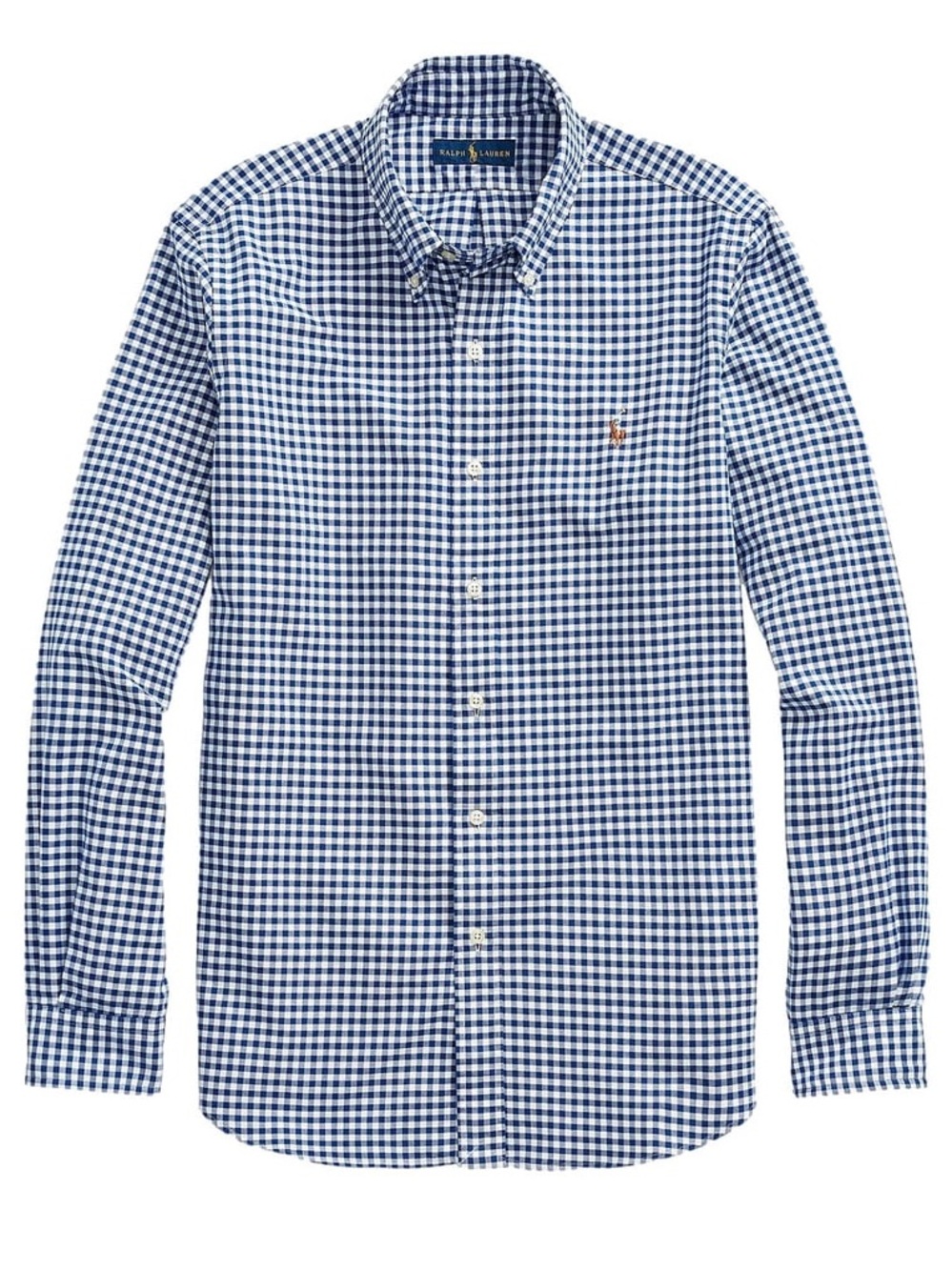 Ralph Lauren Blue White Gingham Checkered Long Sleeve Button Down Shirt size XLT